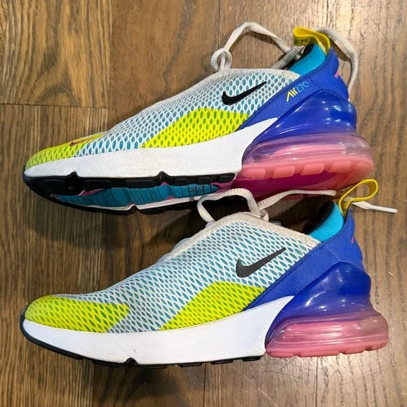 Nike Kids Sneakers in Yellow, Blue, and White - Picture 3 of 6